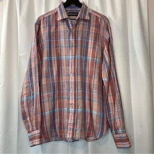 Hammer Made Tailored Fit Plaid & Paisley Print - Size Large 42 16.5
